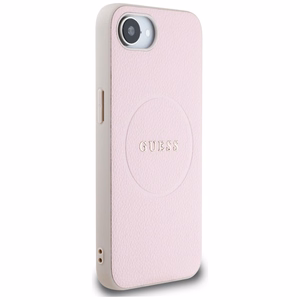 Чехол Guess Grained Ring MagSafe для iPhone 16e - розовый