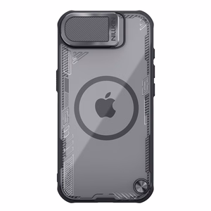 Nillkin Iceblade Prop magnetinis dėklas su objektyvo dangteliu ir stovu iPhone 16e telefonui - juodas