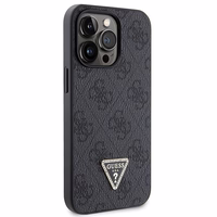 Guess GUHCP13LP4TDSCPK dėklas iPhone 13 Pro / 13 - juodas kryžminis 4G metalinis logotipas