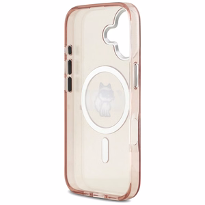KARL LAGERFELD dėklas telefonui IPHONE 17 su MagSafe suderintas (IML Choupette eskizo logotipu) - rožinis