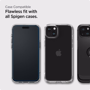 Spigen ALM Glass FC grūdintas stiklas iPhone 15 - juodas 2 vnt.