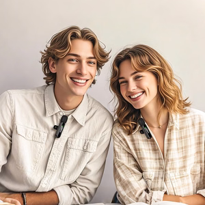 Belaidžių mikrofonų rinkinys Hoco L20A USB-C/Lightning juodas