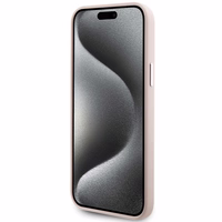 Karl Lagerfeld silikoninis Choupette Metal Pin dėklas telefonui iPhone 15 Plus / 14 Plus - rožinis