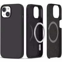 Tech-Protect Silikoninis Magnetinis dėklas telefonui iPhone 15 - matinė juoda