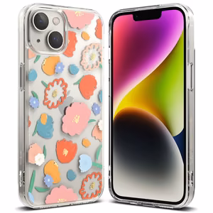 Ringke Fusion Design бронированный чехол с гелевой рамкой для iPhone 14 Plus прозрачный (Floral) (FD637E31)