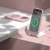 Etteri Silikoninis Mag dėklas for iPhone 15 Pro 6,1" šviesiai rožinis