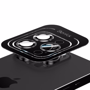 Benks Grūdintas stiklas DR Safyro Objektyvo Apsauga kamerai Iphone 15 Pro/15 Pro Max (3 objektyvai) juodas