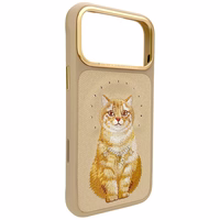 Nimmy Lucky Fashion Cat MagSafe dėklas iPhone 17 Pro Max rudas