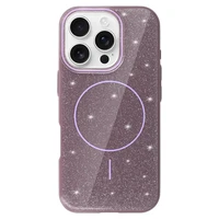 Magnetinis Itin Plonas Blizgus dėklas Iphone 15 Pro violetinė