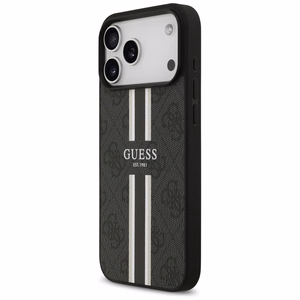 GUESS dėklas telefonui IPHONE 17 Pro Max, suderinamas su MagSafe GUHMP17XP4RPSK (4G Printed Stripes), juodas