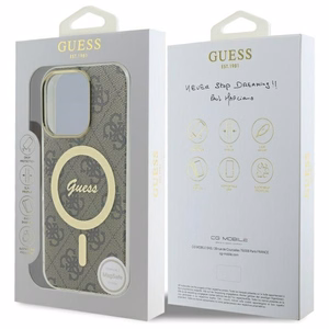 "Guess IML 4G MagSafe" dėklas "iPhone 16 Pro" - rudas