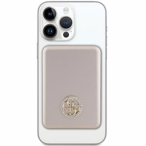 Guess MagSafe 4G Strassed Metal Logo indukcinė išorinė baterija 15W 5000mAh - auksinė