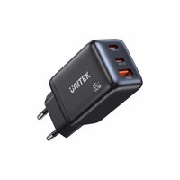 Unitek GaN tinklo įkroviklis 2x USB-C, USB-A, PD 3.0, 65W