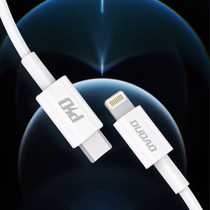 USB Laidas Dudao L6X baltas Type-C / Lightning 100cm (iki 20W)