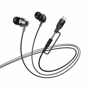 Hoco M119A laidinės ausinės su mikrofonu, 3,5 mm / USB-C jungtis, juodos