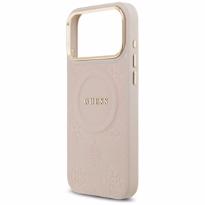 Guess Peony Hot Stamp Magnetinis dėklas telefonui iPhone 17 Pro Max - rožinė