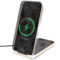 "Guess 4G Pattern MagSafe" sulankstomas 2in1 15W indukcinis įkroviklis - rudas