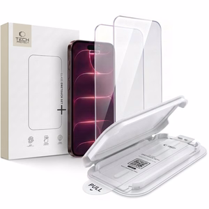 Tech-Protect OneTouch Set+ grūdinto stiklo apsauga, skirta iPhone 18 Pro / 17 Pro, 2 vnt.