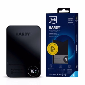 3mk HARDY MagSynergy Ni+ 5,000mAh 22.5W Išorinė baterija su USB 1C1L - juoda