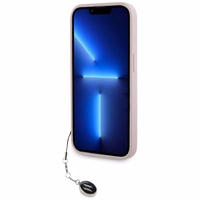 Karl Lagerfeld Saffiano su kristalais ir žavesio dėklas telefonui iPhone 15 Pro Max - rožinis