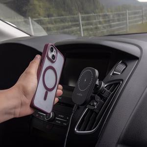 "Maxlife" automobilinis laikiklis oro angai MXCH-16 magnetinis su belaidžiu įkrovimu, juodas 15W