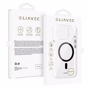 Liavec Blizgus Magnetinis Skaidrus dėklas telefonui Iphone 13 Pro juoda