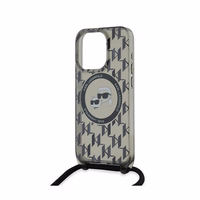 Karl Lagerfeld IML Crossbody Monogram Karl & Choupette Head Magnetinis dėklas telefonui iPhone 15 Pro - juodas