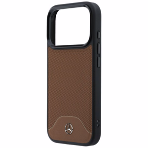 Mercedes odinis MagSafe dėklas su medžio efektu ir Curve iPhone 17 Pro, rudas