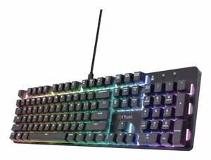 Trust GXT 871 Zora QWERTY US English - USB žaidimų klaviatūra (juoda)