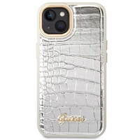 Guess GUHCP14MHGCRHS iPhone 14 Plus 6.7 "sidabrinis/sidabrinis kietas dėklas Croco Collection