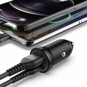 "Devia" automobilinis įkroviklis Smart Mini PD QC 3.0 30W 1x USB 1x USB-C baltas