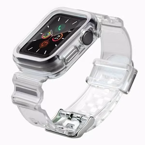 Silicone Band Strap Bracelet Case Strap Light Set for Apple Watch 38mm - Black