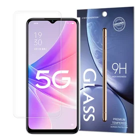 Temperuotas stiklas Oppo A77 4G / A57 4G / A57s / A57e 9H kietumas (pakuotė - dėklas)
