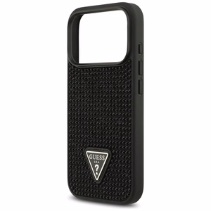 Guess Rhinestone Triangle Logo dėklas telefonui iPhone 17 Pro - juodas