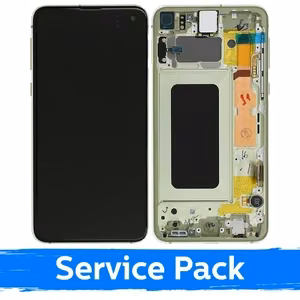 Ekranas skirtas Samsung G970 S10e su rėmeliu / Yellow / (Service Pack)
