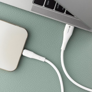 FORCELL F-ENERGY C343 kabelis USB A į Lightning 2,4A 12W Silicone 1 m baltas