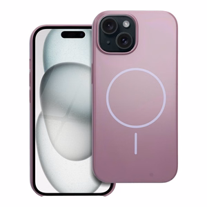 Blizgus magnetinis dėklas, suderinamas su MagSafe, IPHONE 15 violetinis