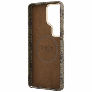 Guess dėklas 4G Script MagSafe skirtas Samsung Galaxy S26 Ultra rudas