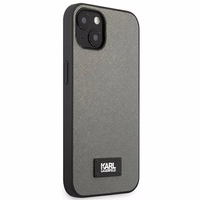 Karl Lagerfeld KLHCP13SSFMP2DG iPhone 13 mini 5,4 "sidabrinis kietas dėklas Saffiano Plaque