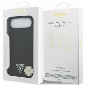 Guess Silikoninis Trikampio Logotipo Magnetinis dėklas telefonui iPhone 17 Air - juoda