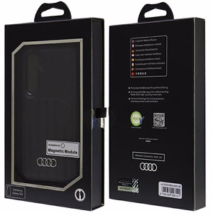 Audi Sintetinės odos Magnetinis dėklas telefonui S24 S921 juodas/juodas kietas dėklas AU-TPUPCMS24-Q5/D1-BK