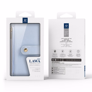 Dux Ducis Lawa iPhone 16 Pro odinis dėklas su nuimama magnetine pinigine - mėlynas