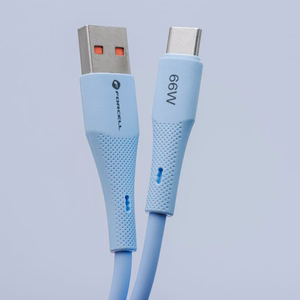 FORCELL F-ENERGY C342 kabelis USB A į Type C QC4.0 3A 66W Silikoninis 1 m mėlynas