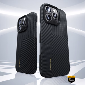 Benks Montage magnetinis Armor Air Kevlar dėklas su PC rėmeliu 600D+1500D (M064) Iphone 16 Plus telefonui juodas