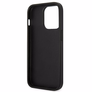 Karl Lagerfeld Saffiano Choupette Head Patch dėklas telefonui iPhone 14 Pro - sidabrinis