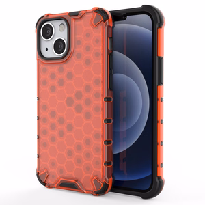 Honeycomb Case броневой чехол с TPU бампером для iPhone 13 mini красный
