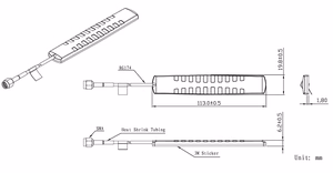 GSM antena, 824~960/1710~2170MHz, 2dBi, 11cm