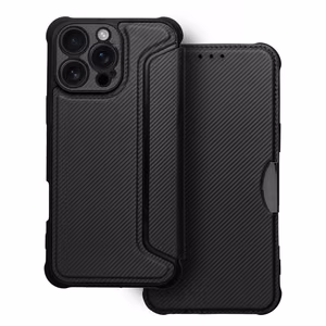 Dėklas telefonui RAZOR Book IPHONE 16 Pro Max juodas