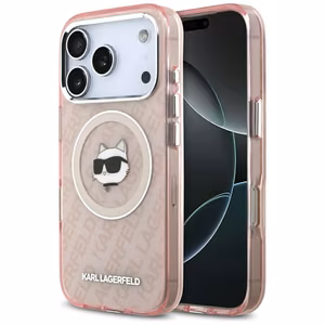 Karl Lagerfeld IML Choupette Head Logo MagSafe чехол для iPhone 17 Pro Max - розовый