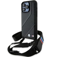 BMW M Edition Carbon Stripe & Strap dėklas telefonui iPhone 15 Pro - juodas
